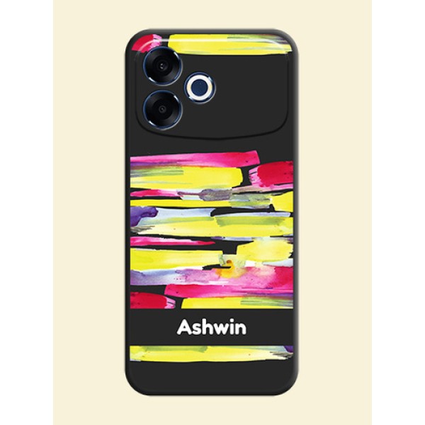 Brush Coloured On Space Black Custom Soft Matte Mobile Back Cover - Oppo F33 Pro 5G Brush Coloured On Space Black Custom Soft Matte Mobile Back Cover - Oppo F33 Pro 5G