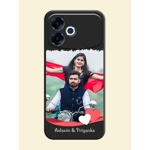 Pin Color Love Shaped Ribbon Design with Text On Space Black Custom Soft Matte Mobile Back Cover - Oppo F33 Pro 5G Pin Color Love Shaped Ribbon Design with Text On Space Black Custom Soft Matte Mobile Back Cover - Oppo F33 Pro 5G