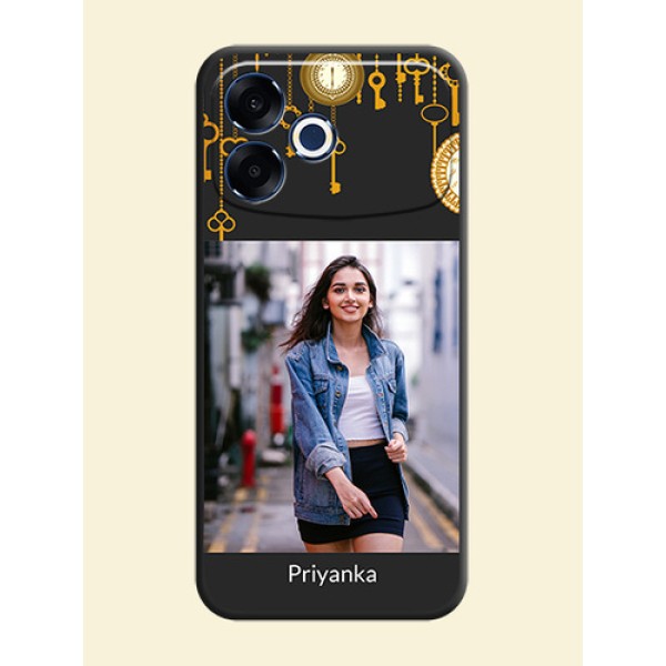 Decorative Design with Text On Space Black Custom Soft Matte Mobile Back Cover - Oppo F33 Pro 5G Decorative Design with Text On Space Black Custom Soft Matte Mobile Back Cover - Oppo F33 Pro 5G