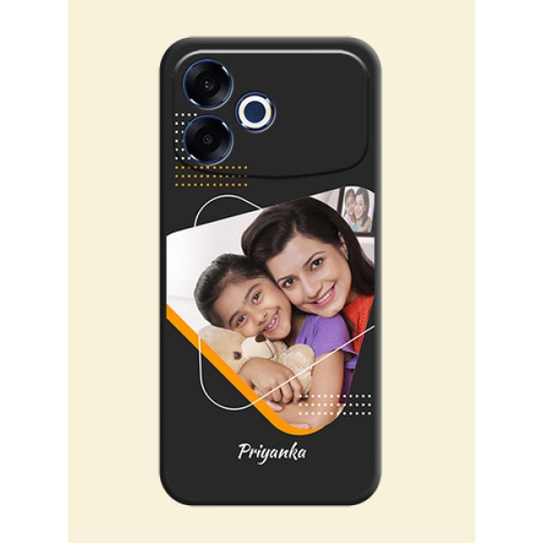 Yellow Triangle on Photo On Space Black Custom Soft Matte Mobile Back Cover - Oppo F33 Pro 5G