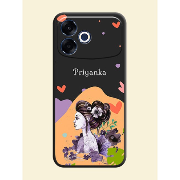 Namecase For Her With Fancy Lady Image On Space Black Custom Soft Matte Mobile Back Cover - Oppo F33 Pro 5G Namecase For Her With Fancy Lady Image On Space Black Custom Soft Matte Mobile Back Cover - Oppo F33 Pro 5G