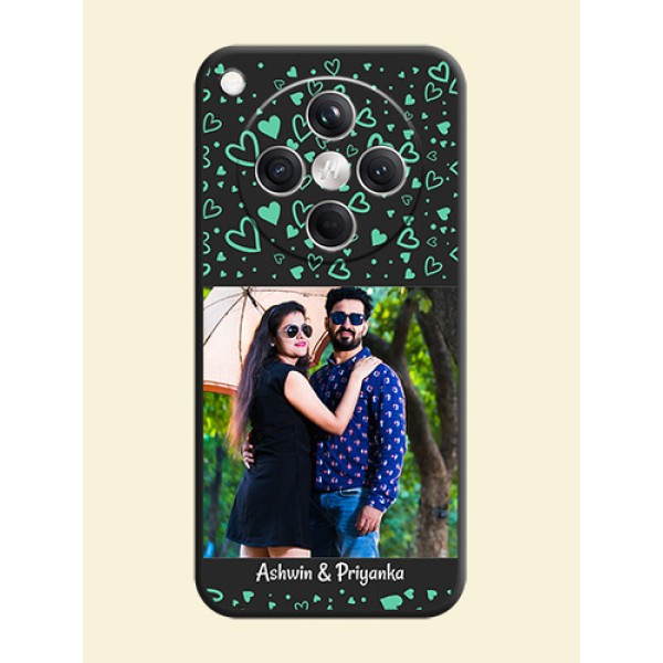Sea Green Indefinite Love Pattern on Photo On Space Black Custom Soft Matte Mobile Back Cover - Oppo Find X8 5G Sea Green Indefinite Love Pattern on Photo On Space Black Custom Soft Matte Mobile Back Cover - Oppo Find X8 5G