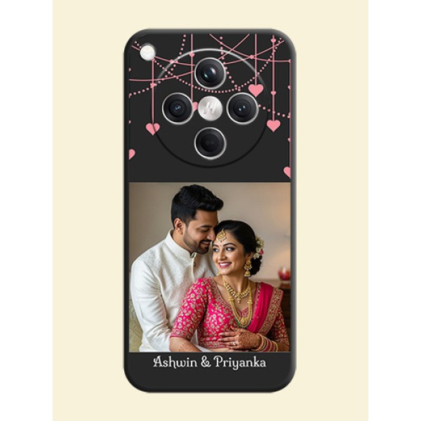 Pink Love Hangings with Text On Space Black Custom Soft Matte Mobile Back Cover - Oppo Find X8 5G Pink Love Hangings with Text On Space Black Custom Soft Matte Mobile Back Cover - Oppo Find X8 5G