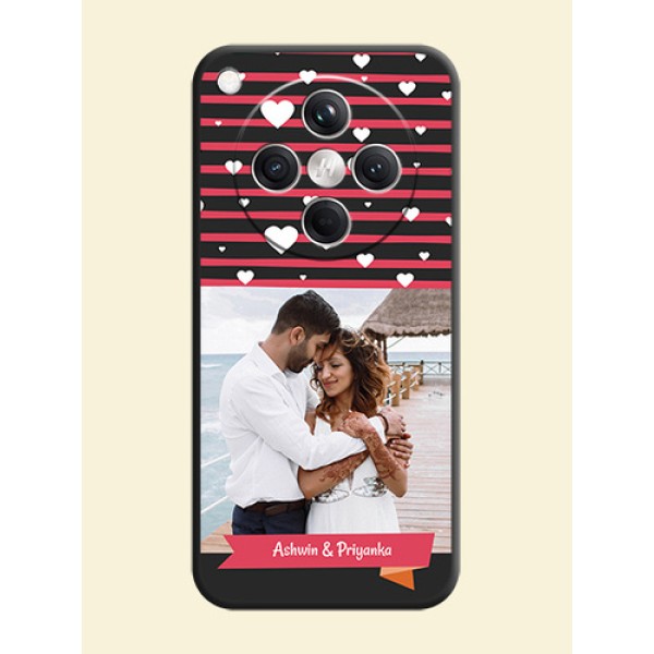 White Color Love Symbols with Pink Lines Pattern On Space Black Custom Soft Matte Mobile Back Cover - Oppo Find X8 5G White Color Love Symbols with Pink Lines Pattern On Space Black Custom Soft Matte Mobile Back Cover - Oppo Find X8 5G