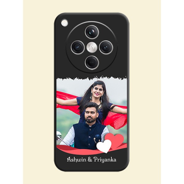 Pin Color Love Shaped Ribbon Design with Text On Space Black Custom Soft Matte Mobile Back Cover - Oppo Find X8 5G Pin Color Love Shaped Ribbon Design with Text On Space Black Custom Soft Matte Mobile Back Cover - Oppo Find X8 5G