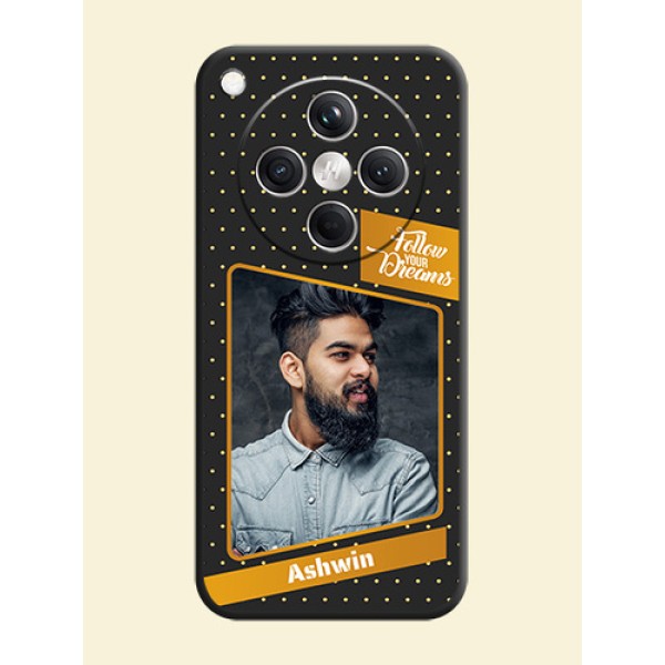 Follow Your Dreams with White Dots On Space Black Custom Soft Matte Mobile Back Cover - Oppo Find X8 5G Follow Your Dreams with White Dots On Space Black Custom Soft Matte Mobile Back Cover - Oppo Find X8 5G