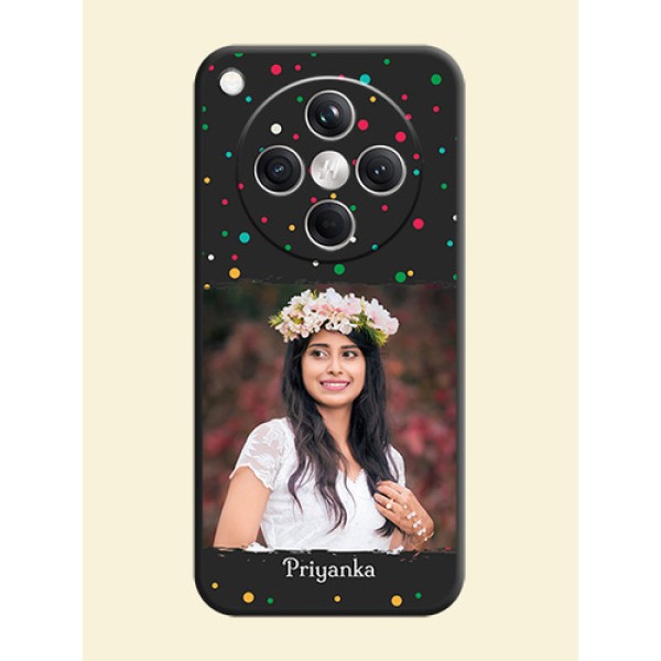 Multicolor Dotted Pattern with Text On Space Black Custom Soft Matte Mobile Back Cover - Oppo Find X8 5G