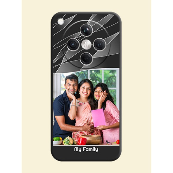 Mixed Wave Lines on Photo On Space Black Custom Soft Matte Mobile Back Cover - Oppo Find X8 5G