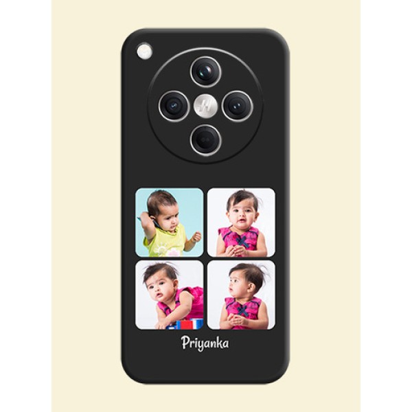 Floral Art with 6 Image Holder on Photo On Space Black Custom Soft Matte Mobile Back Cover - Oppo Find X8 5G Floral Art with 6 Image Holder on Photo On Space Black Custom Soft Matte Mobile Back Cover - Oppo Find X8 5G