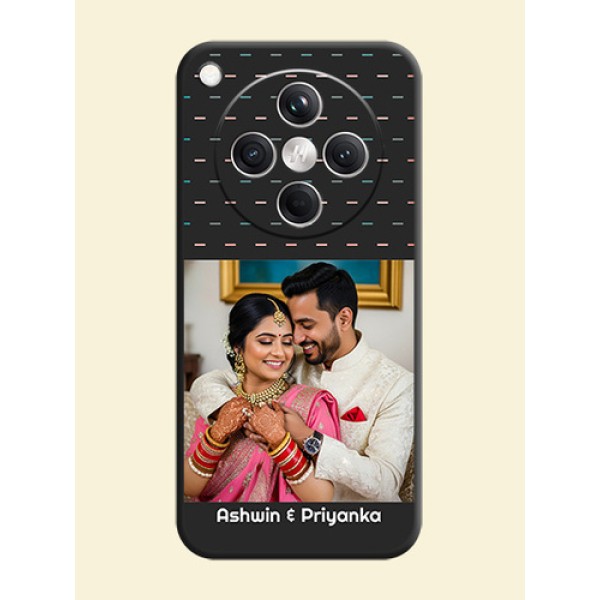 Line Pattern Design with Text On Space Black Custom Soft Matte Mobile Back Cover - Oppo Find X8 5G