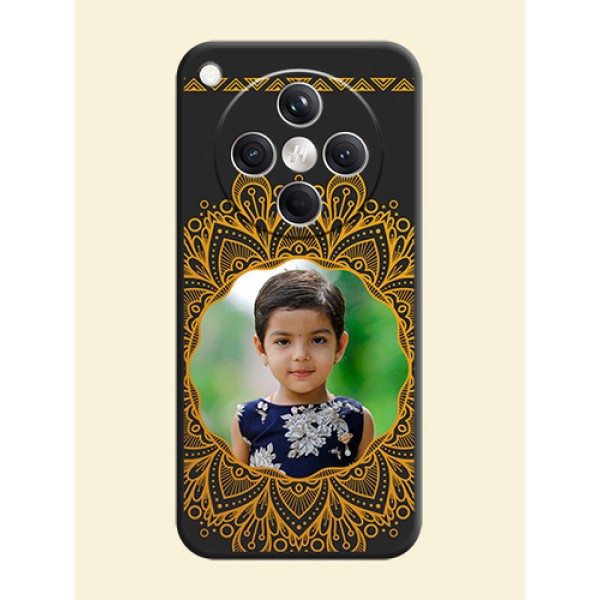 Round Image with Floral Design On Space Black Custom Soft Matte Mobile Back Cover - Oppo Find X8 5G Round Image with Floral Design On Space Black Custom Soft Matte Mobile Back Cover - Oppo Find X8 5G