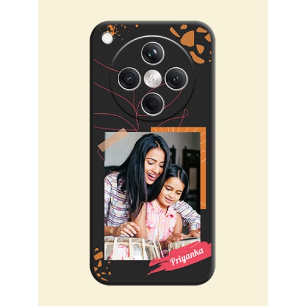 Orange Photo Frame On Space Black Custom Soft Matte Mobile Back Cover - Oppo Find X8 5G Orange Photo Frame On Space Black Custom Soft Matte Mobile Back Cover - Oppo Find X8 5G
