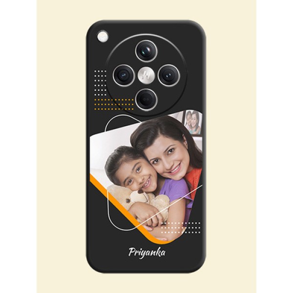 Yellow Triangle on Photo On Space Black Custom Soft Matte Mobile Back Cover - Oppo Find X8 5G