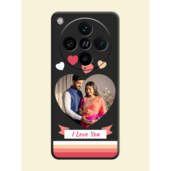 Love Shaped Photo with Colorful Stripes On Space Black Custom Soft Matte Mobile Back Cover - Oppo Find X8 Pro 5G Love Shaped Photo with Colorful Stripes On Space Black Custom Soft Matte Mobile Back Cover - Oppo Find X8 Pro 5G