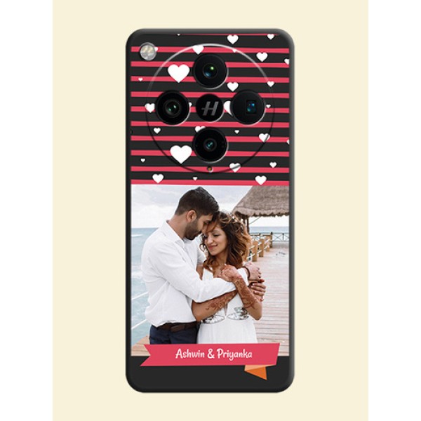 White Color Love Symbols with Pink Lines Pattern On Space Black Custom Soft Matte Mobile Back Cover - Oppo Find X8 Pro 5G White Color Love Symbols with Pink Lines Pattern On Space Black Custom Soft Matte Mobile Back Cover - Oppo Find X8 Pro 5G