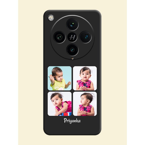 Floral Art with 6 Image Holder on Photo On Space Black Custom Soft Matte Mobile Back Cover - Oppo Find X8 Pro 5G Floral Art with 6 Image Holder on Photo On Space Black Custom Soft Matte Mobile Back Cover - Oppo Find X8 Pro 5G