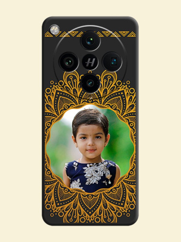 Round Image with Floral Design On Space Black Custom Soft Matte Mobile Back Cover - Oppo Find X8 Pro 5G