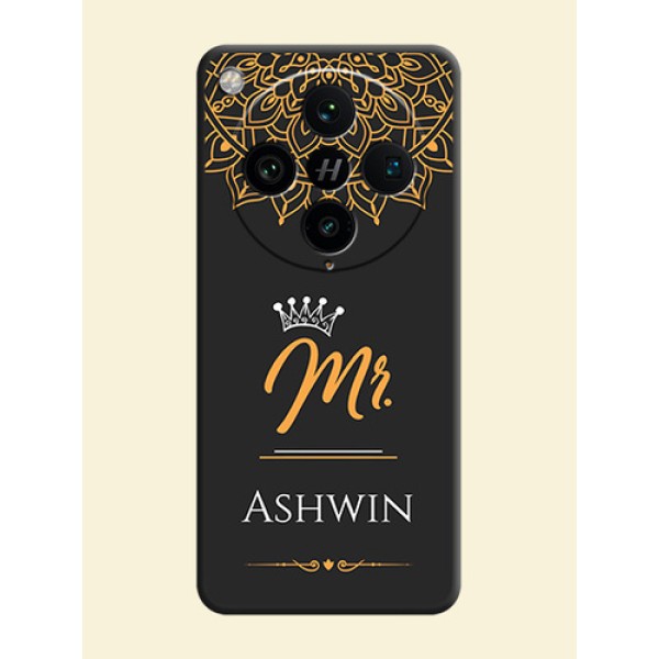 Mr Name with Floral Design On Space Black Custom Soft Matte Mobile Back Cover - Oppo Find X8 Pro 5G Mr Name with Floral Design On Space Black Custom Soft Matte Mobile Back Cover - Oppo Find X8 Pro 5G