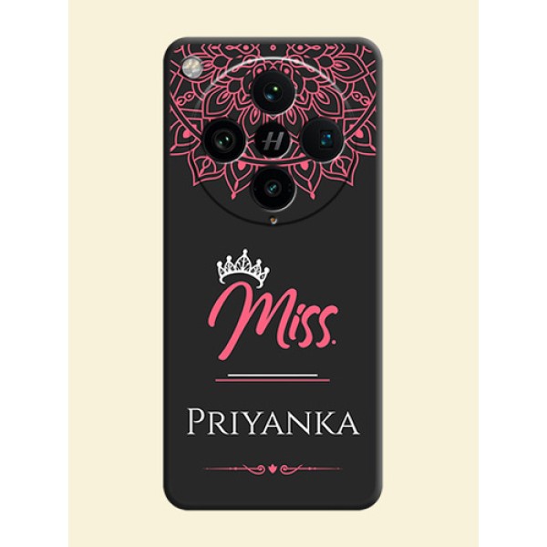 Mrs Name with Floral Design On Space Black Custom Soft Matte Mobile Back Cover - Oppo Find X8 Pro 5G Mrs Name with Floral Design On Space Black Custom Soft Matte Mobile Back Cover - Oppo Find X8 Pro 5G