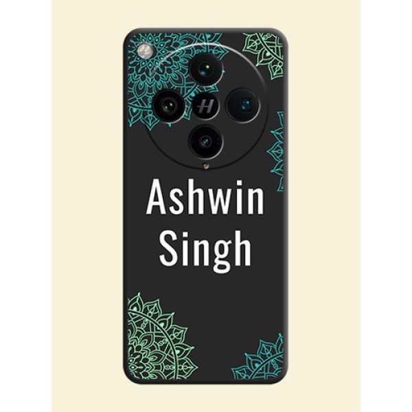 Your Name with Floral Design On Space Black Custom Soft Matte Mobile Back Cover - Oppo Find X8 Pro 5G Your Name with Floral Design On Space Black Custom Soft Matte Mobile Back Cover - Oppo Find X8 Pro 5G