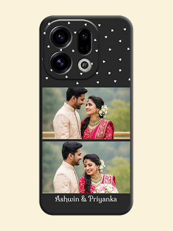 Miniature Love Symbols with Name On Space Black Custom Soft Matte Mobile Back Cover - Oppo Find X9 5G