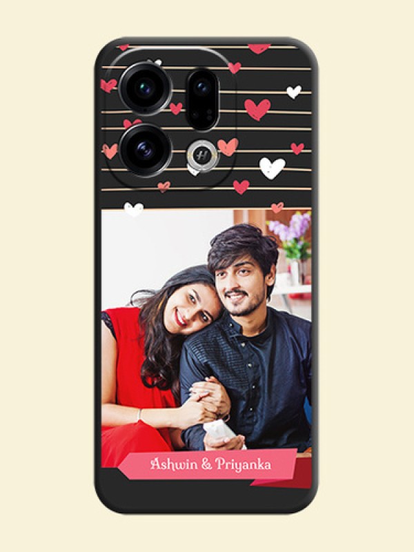 Love Pattern with Name on Pink Ribbon on Photo On Space Black Custom Soft Matte Mobile Back Cover - Oppo Find X9 5G