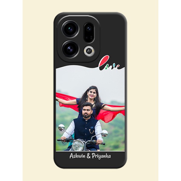 Fall in Love Pattern with Picture on Photo On Space Black Custom Soft Matte Mobile Back Cover - Oppo Find X9 5G Fall in Love Pattern with Picture on Photo On Space Black Custom Soft Matte Mobile Back Cover - Oppo Find X9 5G
