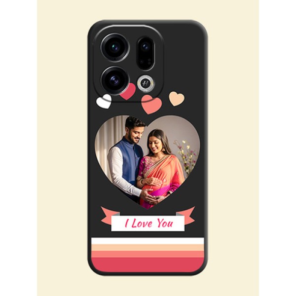 Love Shaped Photo with Colorful Stripes On Space Black Custom Soft Matte Mobile Back Cover - Oppo Find X9 5G Love Shaped Photo with Colorful Stripes On Space Black Custom Soft Matte Mobile Back Cover - Oppo Find X9 5G