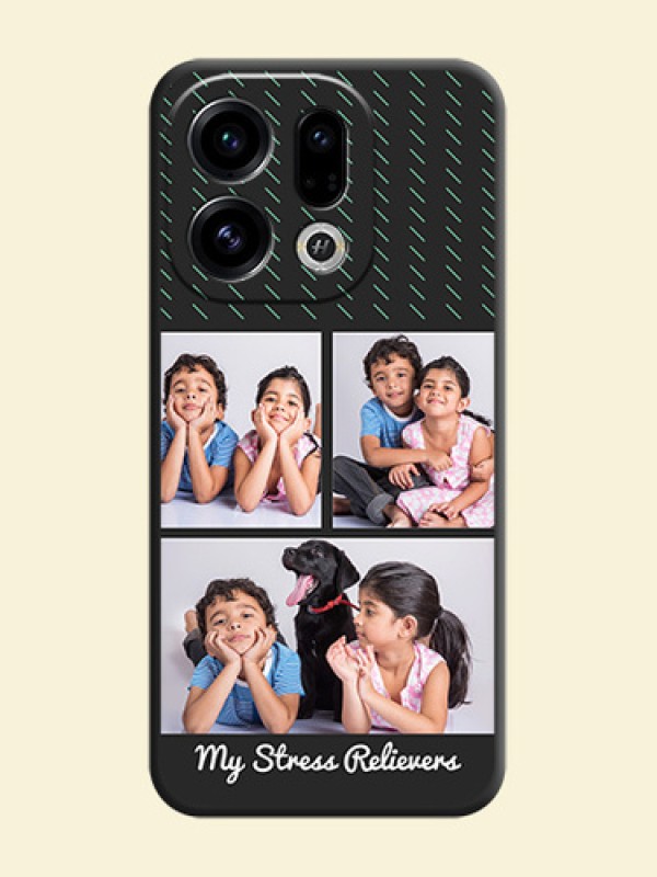 Cross Dotted Pattern with 2 Image Holder On Space Black Custom Soft Matte Mobile Back Cover - Oppo Find X9 5G