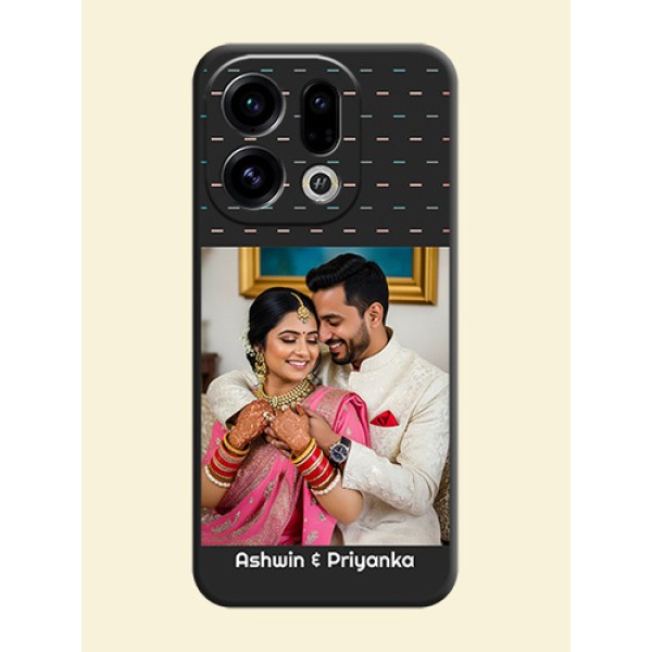 Line Pattern Design with Text On Space Black Custom Soft Matte Mobile Back Cover - Oppo Find X9 5G