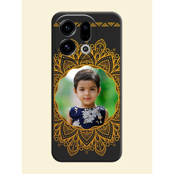 Round Image with Floral Design On Space Black Custom Soft Matte Mobile Back Cover - Oppo Find X9 5G Round Image with Floral Design On Space Black Custom Soft Matte Mobile Back Cover - Oppo Find X9 5G