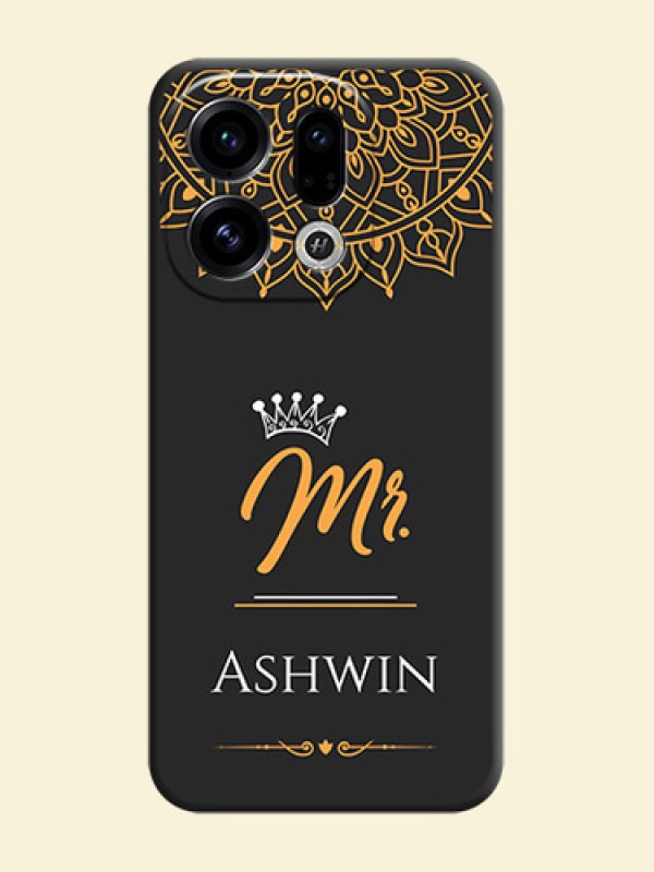 Mr Name with Floral Design On Space Black Custom Soft Matte Mobile Back Cover - Oppo Find X9 5G