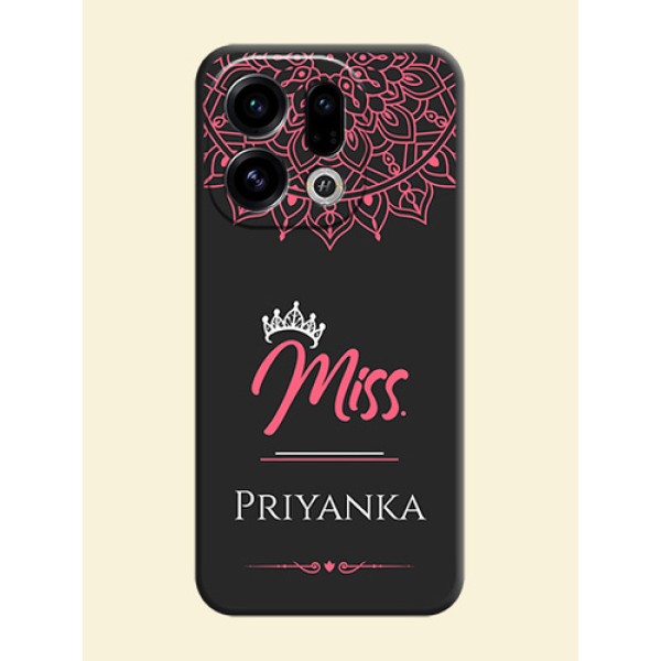 Mrs Name with Floral Design On Space Black Custom Soft Matte Mobile Back Cover - Oppo Find X9 5G Mrs Name with Floral Design On Space Black Custom Soft Matte Mobile Back Cover - Oppo Find X9 5G