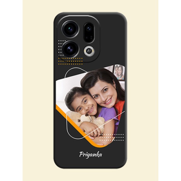 Yellow Triangle on Photo On Space Black Custom Soft Matte Mobile Back Cover - Oppo Find X9 5G