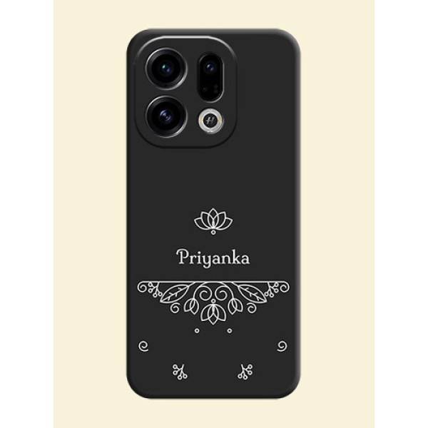 Lotus Garden Custom Text On Space Black Custom Soft Matte Mobile Back Cover - Oppo Find X9 5G Lotus Garden Custom Text On Space Black Custom Soft Matte Mobile Back Cover - Oppo Find X9 5G