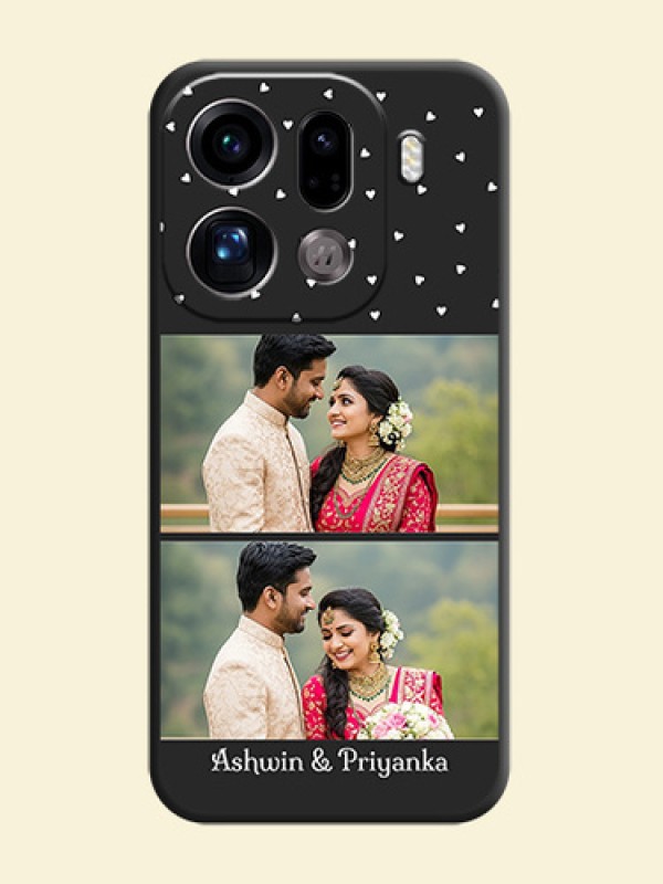 Miniature Love Symbols with Name On Space Black Custom Soft Matte Mobile Back Cover - Oppo Find X9 Pro 5G