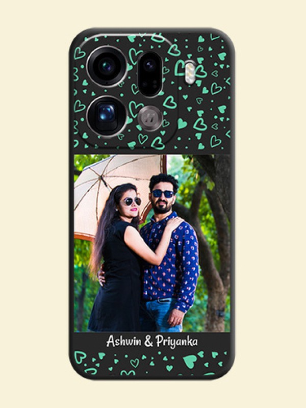 Sea Green Indefinite Love Pattern on Photo On Space Black Custom Soft Matte Mobile Back Cover - Oppo Find X9 Pro 5G