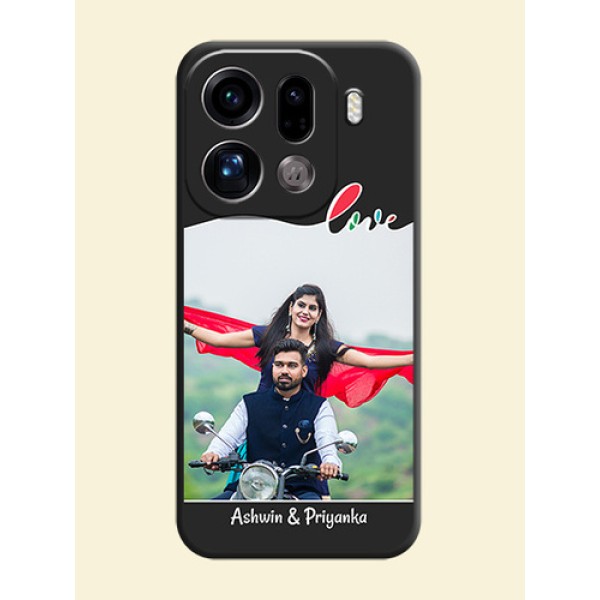 Fall in Love Pattern with Picture on Photo On Space Black Custom Soft Matte Mobile Back Cover - Oppo Find X9 Pro 5G Fall in Love Pattern with Picture on Photo On Space Black Custom Soft Matte Mobile Back Cover - Oppo Find X9 Pro 5G