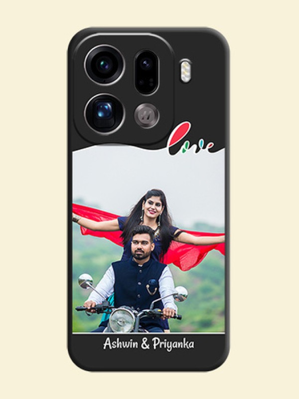 Fall in Love Pattern with Picture on Photo On Space Black Custom Soft Matte Mobile Back Cover - Oppo Find X9 Pro 5G
