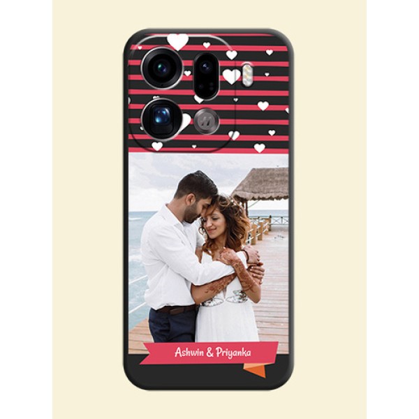 White Color Love Symbols with Pink Lines Pattern On Space Black Custom Soft Matte Mobile Back Cover - Oppo Find X9 Pro 5G White Color Love Symbols with Pink Lines Pattern On Space Black Custom Soft Matte Mobile Back Cover - Oppo Find X9 Pro 5G