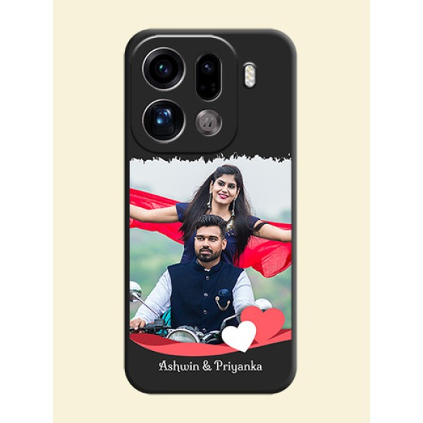 Pin Color Love Shaped Ribbon Design with Text On Space Black Custom Soft Matte Mobile Back Cover - Oppo Find X9 Pro 5G Pin Color Love Shaped Ribbon Design with Text On Space Black Custom Soft Matte Mobile Back Cover - Oppo Find X9 Pro 5G