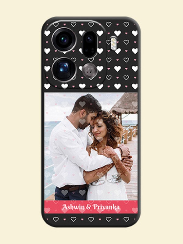 White Color Love Symbols with Text Design on Photo On Space Black Custom Soft Matte Mobile Back Cover - Oppo Find X9 Pro 5G