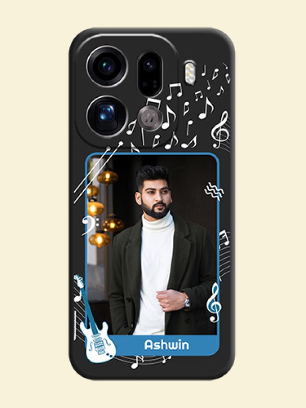 Musical Theme Design with Text on Photo On Space Black Custom Soft Matte Mobile Back Cover - Oppo Find X9 Pro 5G