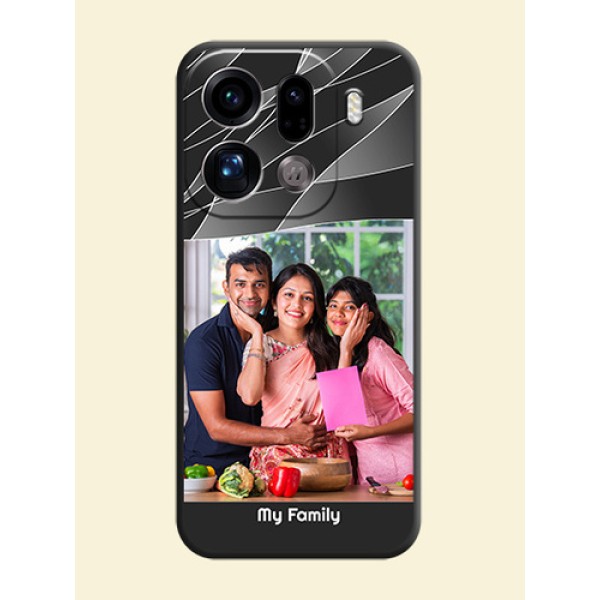 Mixed Wave Lines on Photo On Space Black Custom Soft Matte Mobile Back Cover - Oppo Find X9 Pro 5G