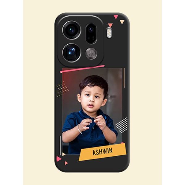 Photo Frame with Triangle Small Dots on Photo On Space Black Custom Soft Matte Mobile Back Cover - Oppo Find X9 Pro 5G Photo Frame with Triangle Small Dots on Photo On Space Black Custom Soft Matte Mobile Back Cover - Oppo Find X9 Pro 5G