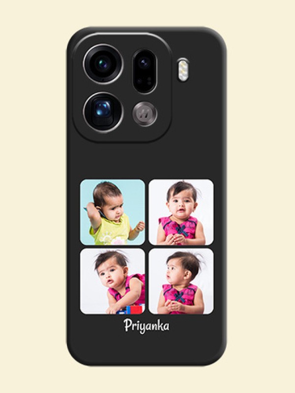 Floral Art with 6 Image Holder on Photo On Space Black Custom Soft Matte Mobile Back Cover - Oppo Find X9 Pro 5G
