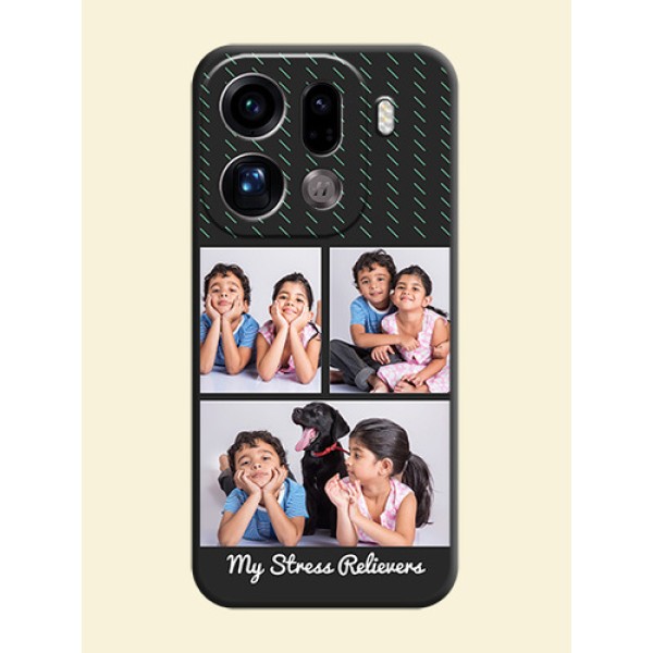 Cross Dotted Pattern with 2 Image Holder On Space Black Custom Soft Matte Mobile Back Cover - Oppo Find X9 Pro 5G Cross Dotted Pattern with 2 Image Holder On Space Black Custom Soft Matte Mobile Back Cover - Oppo Find X9 Pro 5G