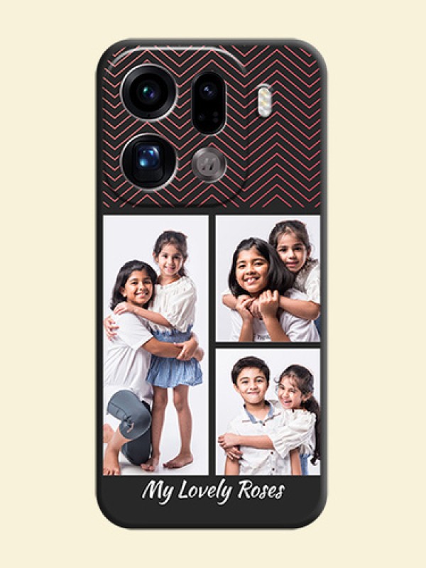 Wave Pattern with 3 Image Holder On Space Black Custom Soft Matte Mobile Back Cover - Oppo Find X9 Pro 5G