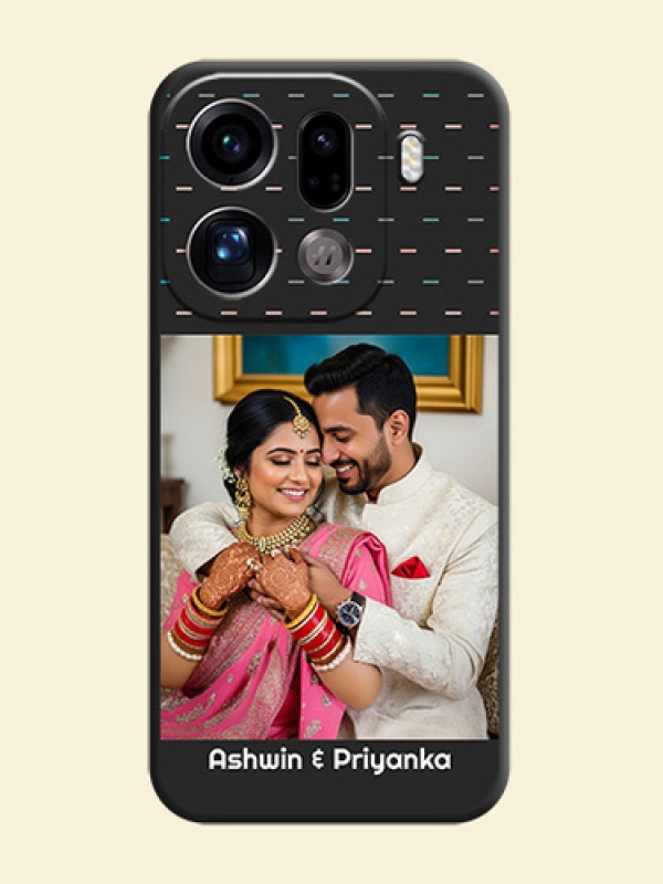 Line Pattern Design with Text On Space Black Custom Soft Matte Mobile Back Cover - Oppo Find X9 Pro 5G