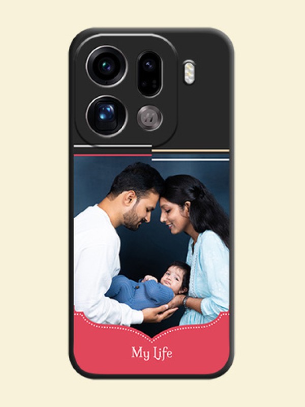 Classic Plain Design with Name On Space Black Custom Soft Matte Mobile Back Cover - Oppo Find X9 Pro 5G